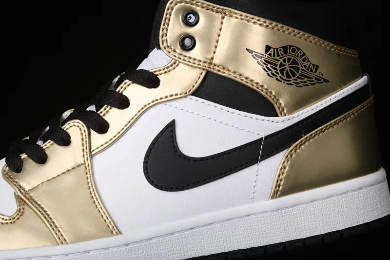 All categories Air Jordan Jordan series basketball shoes Air Jordan 1 Mid G version pure original Air Jordan 1 Mid AJ1 Joe 1 liquid gold DC1419-700